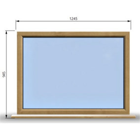 1245mm (W) x 945mm (H) Wooden Stormproof Window - 1 Window (NON Opening) - Toughened Safety Glass