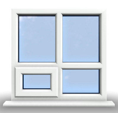 1245mm (W) x 995mm (H) PVCu StormProof Casement Window - 1 Bottom Opening (Left) -  White Internal & External - 5