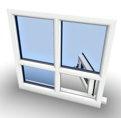 1245mm (W) x 995mm (H) PVCu StormProof Casement Window - 1 Bottom Opening (Left) -  White Internal & External - 9