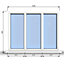 1245mm (W) x 995mm (H) PVCu StormProof Casement Window - 3 Panes Non Opening Window -  White Internal & External