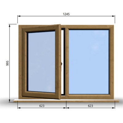 1245mm (W) x 995mm (H) Wooden Stormproof Window - 1/2 Left Opening ...