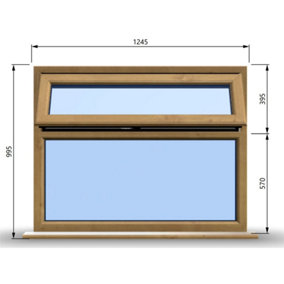 1245mm (W) x 995mm (H) Wooden Stormproof Window - 1 Top Opening Window -Toughened Safety Glass