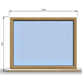 1245mm (W) x 995mm (H) Wooden Stormproof Window - 1 Window (NON Opening) - Toughened Safety Glass