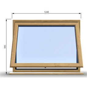 1245mm (W) x 995mm (H) Wooden Stormproof Window - 1 Window (Opening) - Toughened Safety Glass
