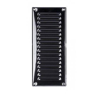 125 x 295 mm Polished Chrome Air Vent Grille with Fly Screen Metal Ventilation Ducting Cover