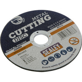 125 x 3mm Flat Metal Cutting Disc - 22mm Bore - Heavy Duty Angle Grinder Disc