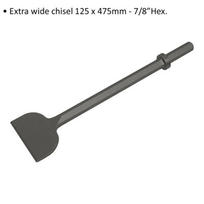 125 x 475mm Extra Wide Breaker Chisel with 7/8