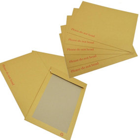 125 x C4/A4 (324x229mm) Board Backed Manilla Envelopes Printed "Please Do Not Bend" Peel & Seal Envelopes