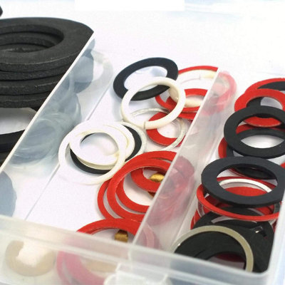 125 x Leaking Tap Reseater Washers, Rubber Nylon Fibre Gasket O Rings ...
