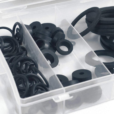 125 x Leaking Tap Reseater Washers, Rubber Nylon Fibre Gasket O Rings ...