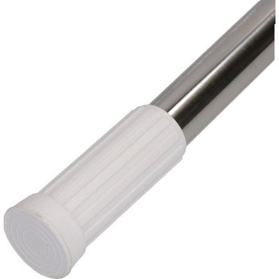 1250 - 2300mm Chrome Extendable Telescopic Straight Shower Rail Adjustable Pole - 3
