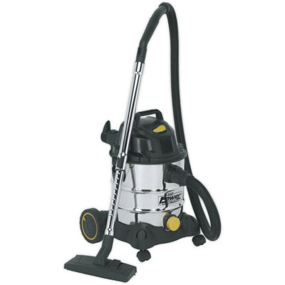 1250W Industrial Wet & Dry Vacuum Cleaner - 20L Stainless Steel Drum - 110V