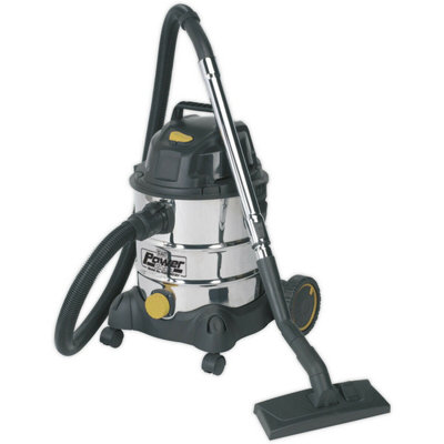 1250W Industrial Wet & Dry Vacuum Cleaner - 20L Stainless Steel Drum - 110V - 4