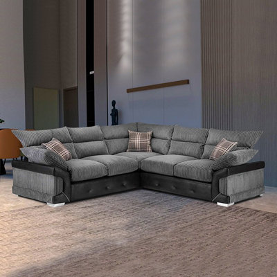 Sliding Wardrobes 4 U LTD Sliding Wardrobes 4U Jasmine Corner & 3+2 Sofa In 2 Colors (Corner - Grey)