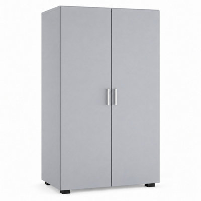 125cm 2 Door Wardrobe Hanging Rail Lower Shelf Particleboard Bedroom ...