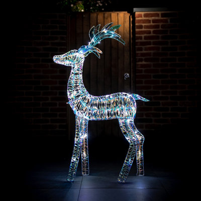 125cm Iridescent Reindeer With 80 White LED Lights (Suitable for indoor ...