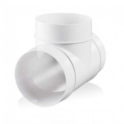 125mm 5" - Blauberg Round Circular Plastic Ventilation Duct Pipe T Joint Piece