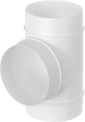 125mm 5" - Blauberg Round Circular Plastic Ventilation Duct Pipe T Joint Piece - 7