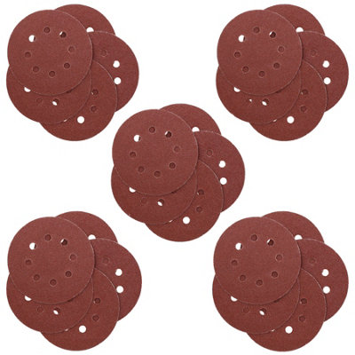 125mm 5" Hook And Loop Sanding Sander Abrasive DA Discs Coarse 60 Grit 25pc