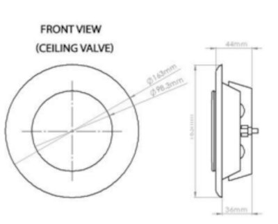 125mm (5") White Metal Extract / Exhaust Air Valve