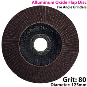 125mm 80 Grit Aluminium Oxide Flap Disc Sanding Sander For Angle Grinder
