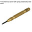 125mm Automatic Centre Punch - Knurled Brass Barrel - Spring Loaded Steel Point