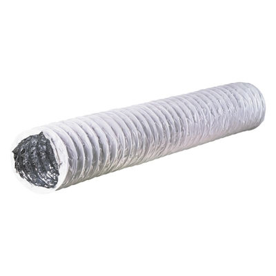 125mm - Blauberg PVC Heavy Duty White PVC Flexible Duct Hose - Extractor Fan