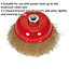 125mm Brassed Steel Cup Wire Brush - M14 x 2mm Thread - Up to 6500 rpm
