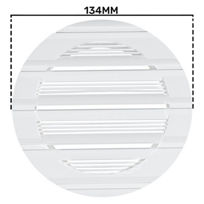 125mm circular vent ducting cover for bathrooms or kitchens