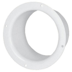 125mm Diameter White Plastic Ventilation Ducting Pipe Wall Plate Spigot