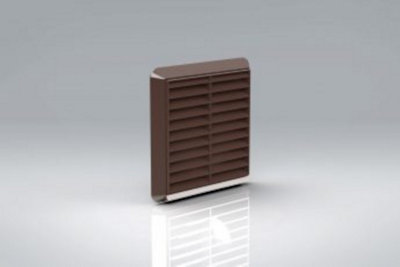 125mm External Brown Louvered Grille Vent (5" Spigot).