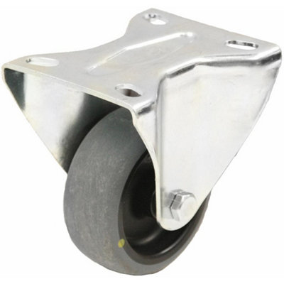 125mm fixed castor with grey electrically conductive thermoplastic rubber on pol