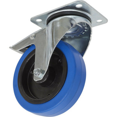 125mm Heavy-Duty Swivel Plate Castor Wheel with Total Lock Brakes