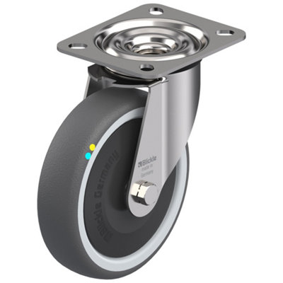 125mm stainless steel swivel castor with grey electrically conductive thermoplas