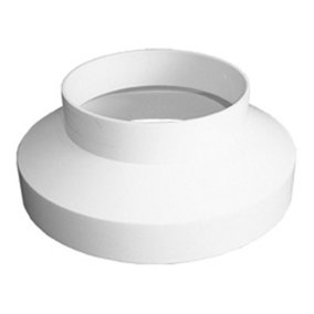 125mm to 100mm (5" to 4") White Plastic Ducting Reducer