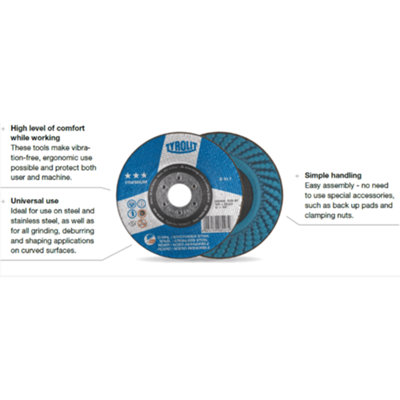 125mm x 22.23mm Tyrolit 2 In 1 Rondeller Grinding Discs for Steel ...