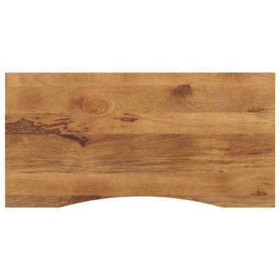 Berkfield Desk Top With Curve 120X50X2.5 Cm Solid Wood Rough Mango from B&Q
