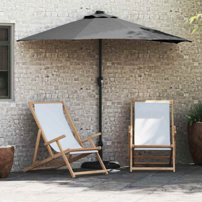 B&Q -  Garden Parasol With Led Strip Lights Anthracite Fabric