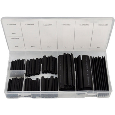 Rolson 127-Piece Heat Shrink Tubing Assortment – Multiple Sizes, For Electrical & DIY Projects