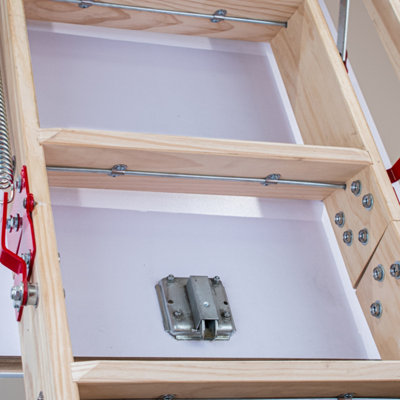 1280mm x 700mm Grand Wooden Loft Ladder - 6