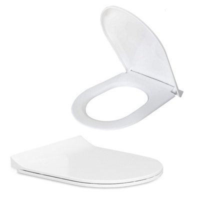 Nes Home White Oval Shape Modern Quick Release Soft Close Toilet Seat from B&Q