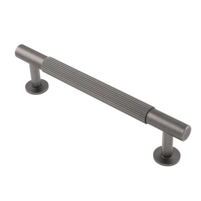 128mm Anthracite Reeded Handle Grey Textured Door Drawer Cabinet Pull