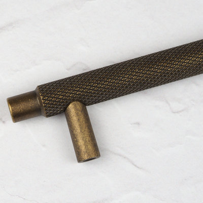 128mm Antique Brass Cabinet Handle Rustic Cupboard T-Bar Door Drawer Pull