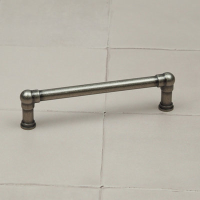 128mm Antique Pewter Cabinet Handle Kitchen Drawer Cupboard Industrial Pipe Pull
