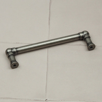 128mm Antique Pewter Cabinet Handle Kitchen Drawer Cupboard Industrial Pipe Pull