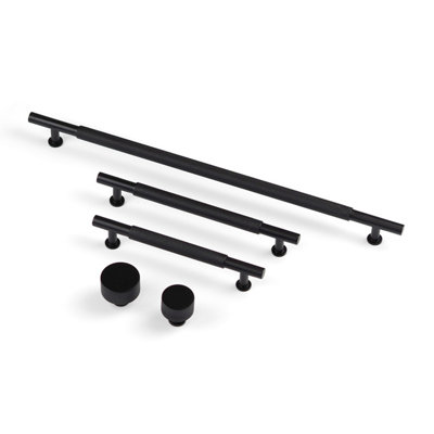 128mm Black Knurled Textured Cabinet Handle Price Comparisons | Compare The Build