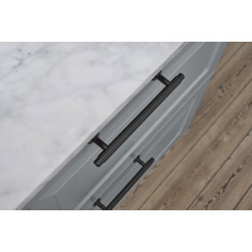 128mm Black Nickel Reeded Cabinet Handle Cupboard Door Drawer Pull