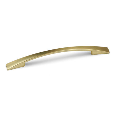 128mm Brushed Brass Cabinet Handle Gold Slim Bow Cupboard Door Drawer Pull Wardrobe Furniture Replacement Upcycle