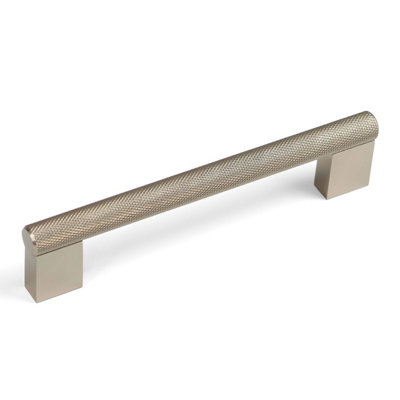 128mm Brushed Nickel Cabinet Handle Textured Knurled Kitchen Bedroom Bathroom Cupboard Door Drawer Pull Furniture Replacement