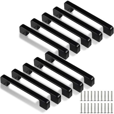 128mm Kitchen Handle, 10 Pcs Black Kitchen Cabinet Handles for Door ...